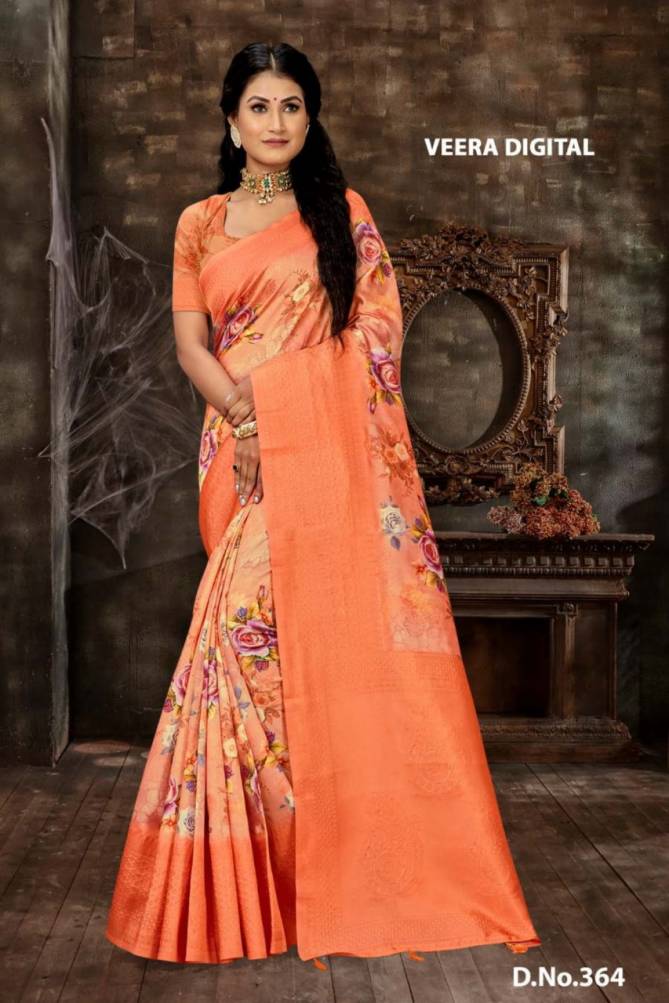 Ynf Veera Digital Print Fancy Exclusive Wear Banarasi Zari Silk Saree Collection 